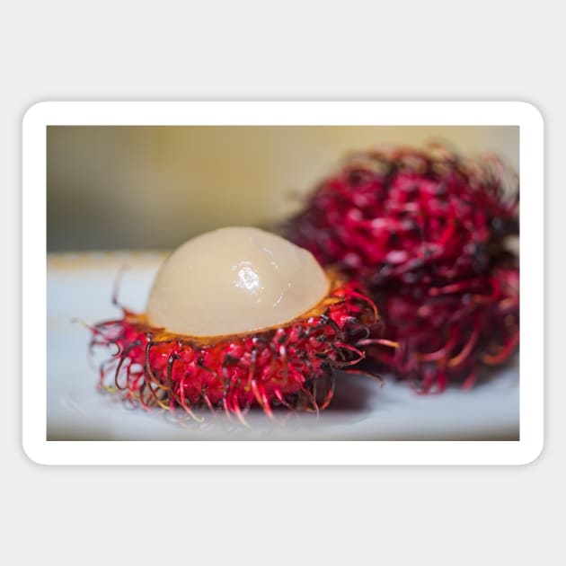 Rambutan in honolulu Sticker by KensLensDesigns